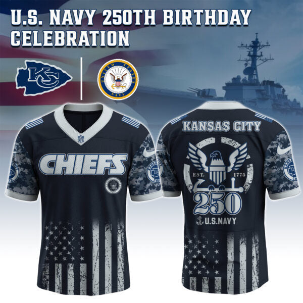 Kansas City Chiefs NFL x U.S. NAVY 250TH Birthday Special Edition Jersey
