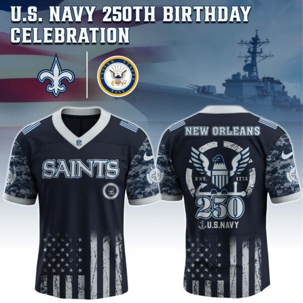 New Orleans Saints NFL x U.S. NAVY 250TH Birthday Special Edition Jersey
