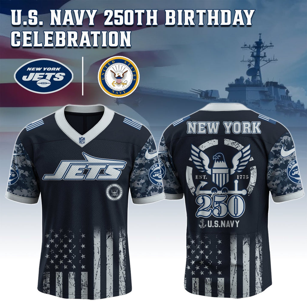 New York Jets NFL x U.S. NAVY 250TH Birthday Special Edition Jersey