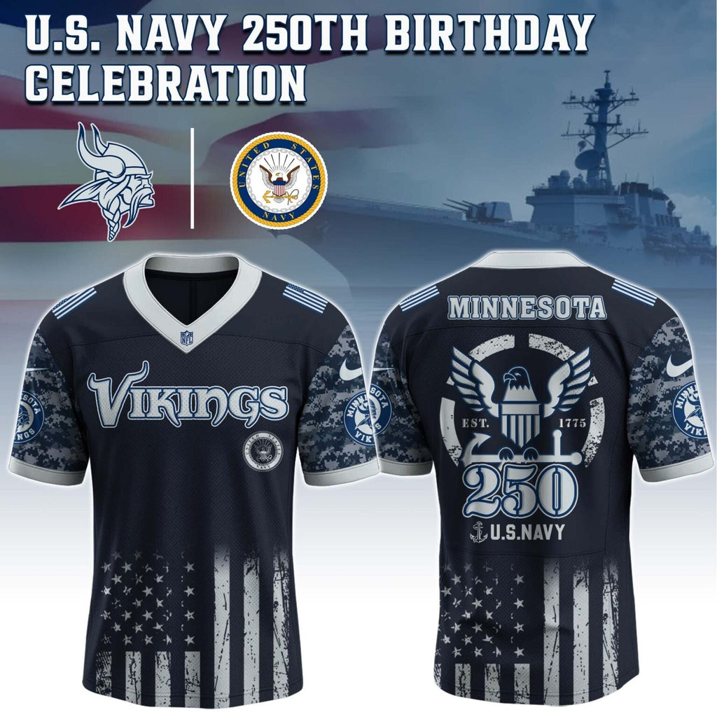 Minnesota Vikings NFL x U.S. NAVY 250TH Birthday Special Edition Jersey