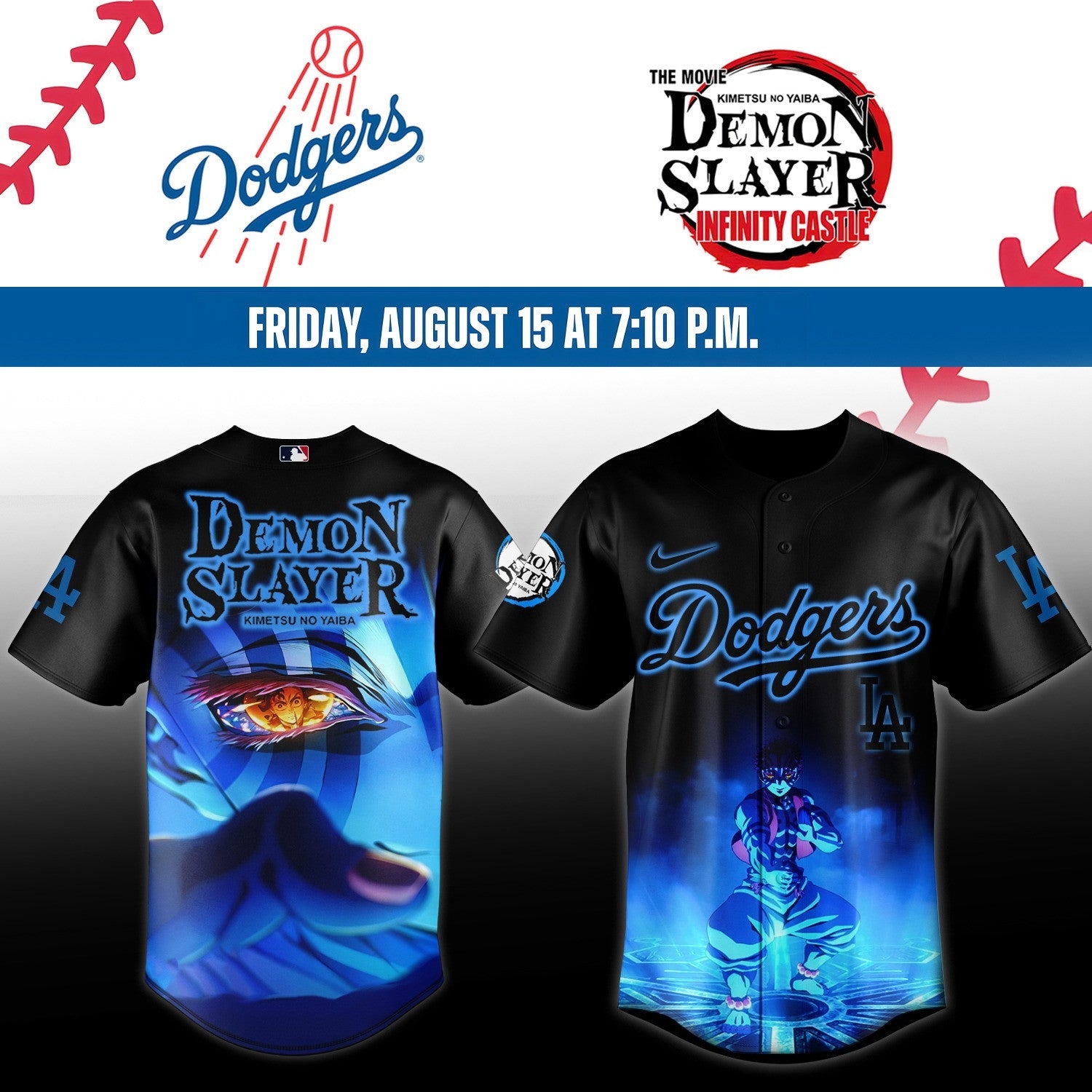 Los Angeles Dodgers x Demon Slayer: Kimetsu no Yaiba Jersey 2025