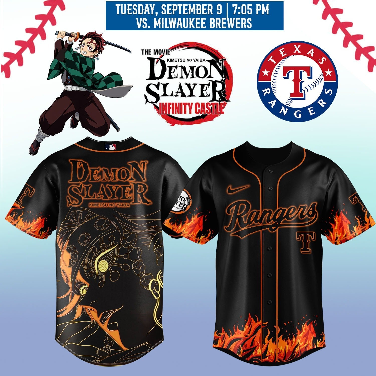 Texas Rangers _ Limited Edition Demon Slayer Jersey 2025