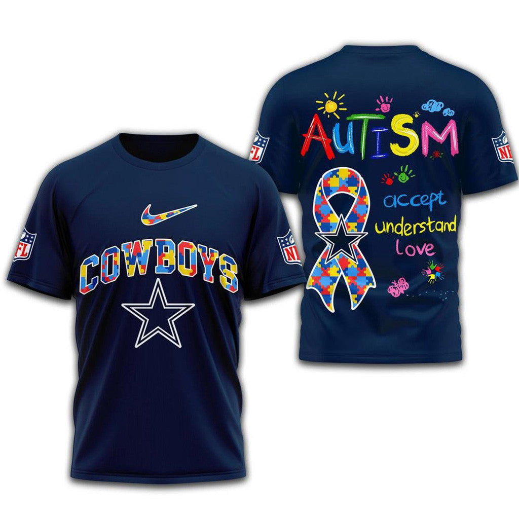 NFL Dallas Cowboys 2025 Autism Awareness Shirt Dallas Cowboys Merch Gifts For Fans
