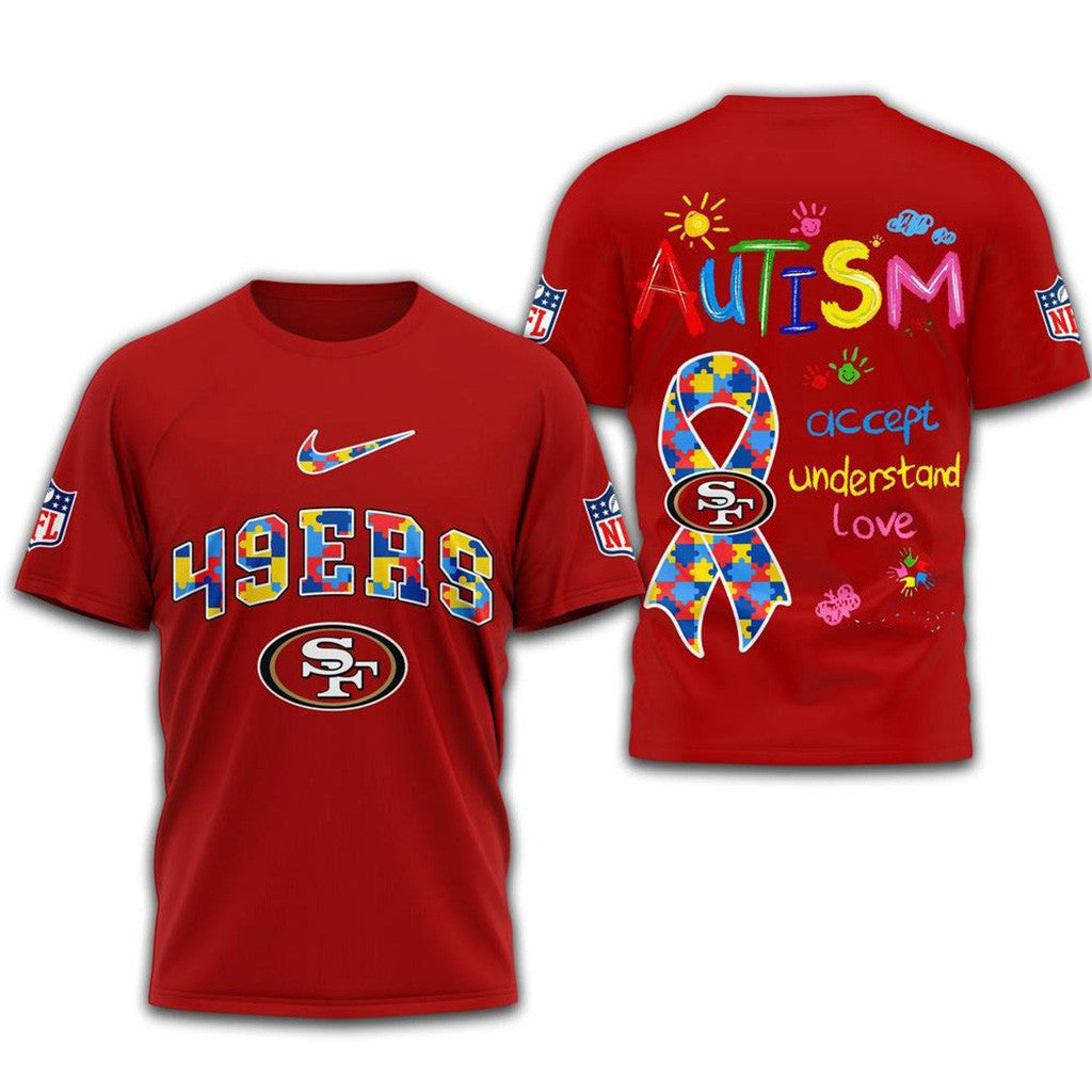 NFL San Francisco 49ers 2025 Autism Awareness Shirt San Francisco 49ers Merch Dad Gifts