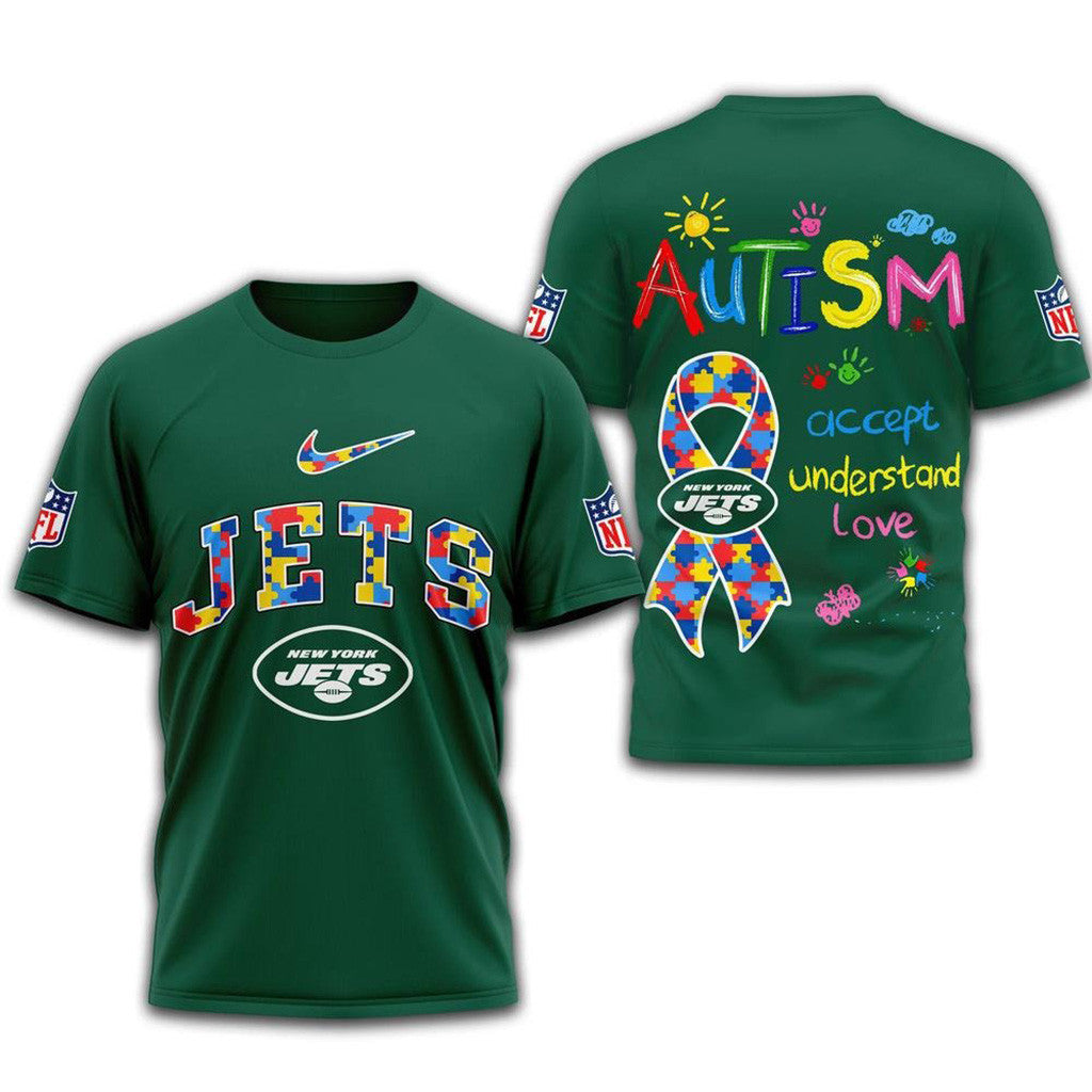 NFL New York Jets 2025 Autism Awareness Shirt New York Jets Merch Gifts For Boyfriend