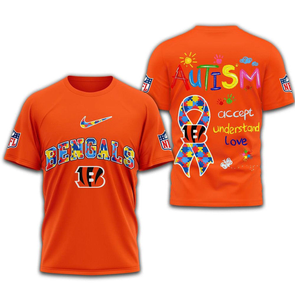 NFL Cincinnati Bengals 2025 Autism Awareness Shirt Cincinnati Bengals Merch Him Gifts