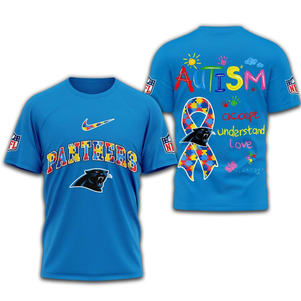 NFL Carolina Panthers 2025 Autism Awareness Shirt Carolina Panthers Merch Father Gifts