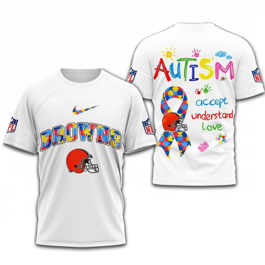 NFL Cleveland Browns Autism Awareness Accept Understand Love Shirt Cleveland Browns Merch