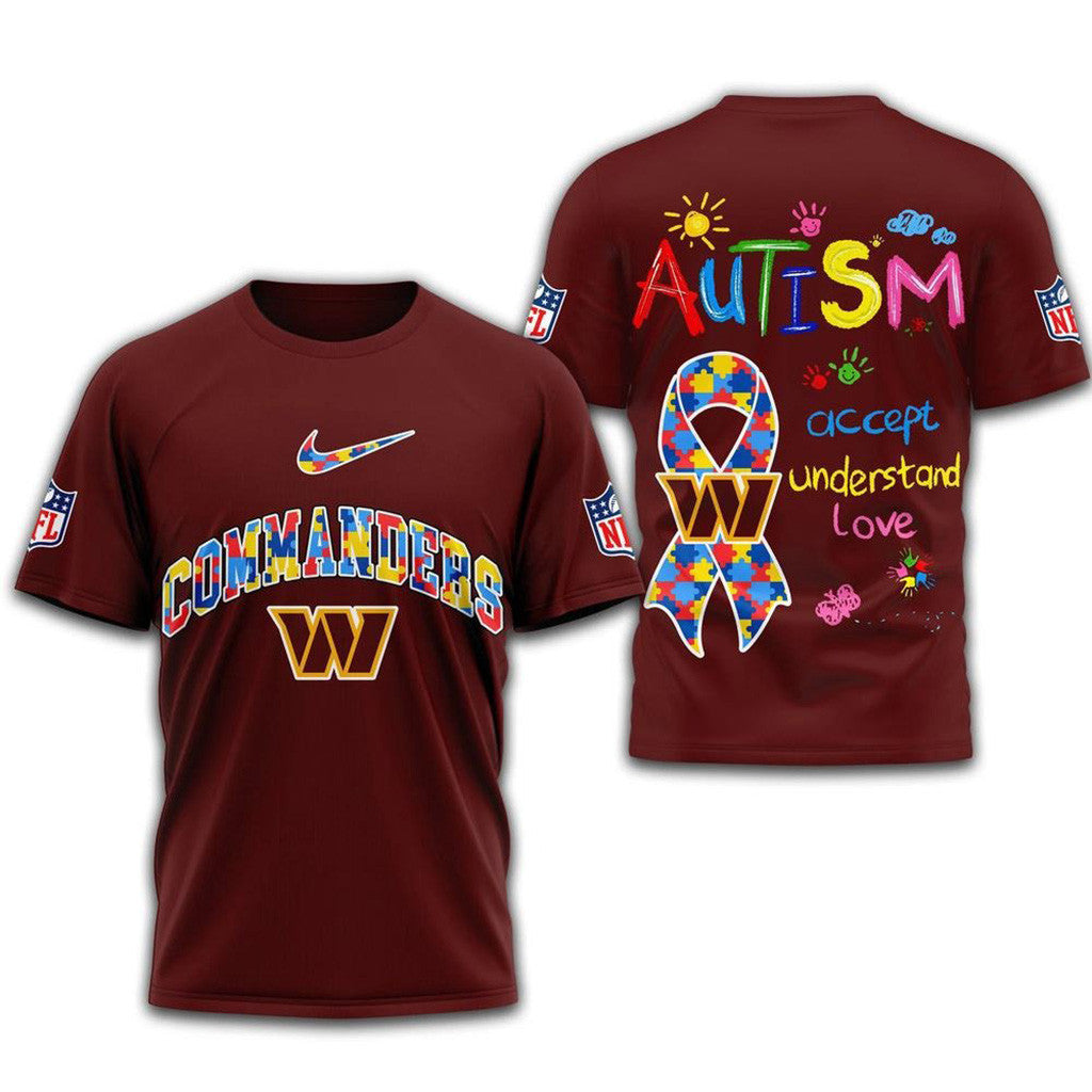 NFL Washington Commanders 2025 Autism Awareness Shirt Commanders Merch Fans Gifts