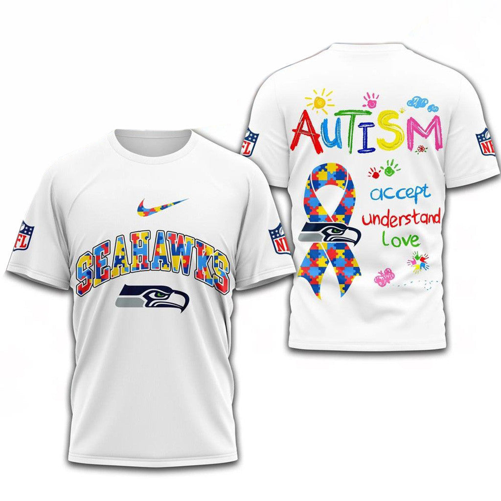 NFL Seattle Seahawks Autism Awareness Accept Understand Love Shirt Seahawks Merch