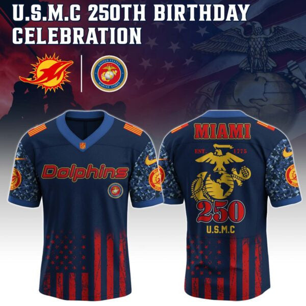 Miami Dolphins NFL x U.S.M.C 250TH Birthday Special Edition Jersey