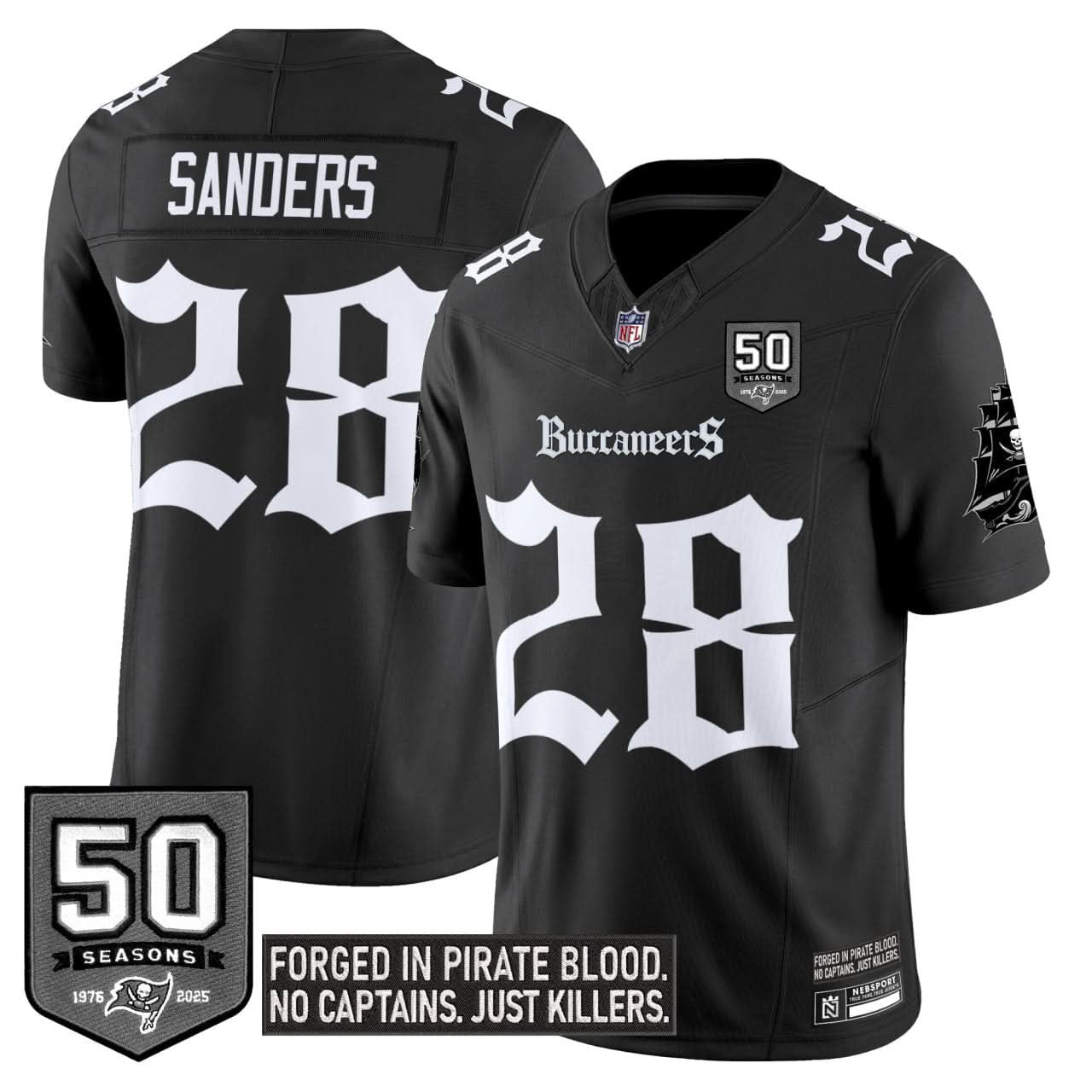 Tampa Bay Buccaneers 'Gothic Pirate Shadows Edition' Limited Jersey - All Stitched
