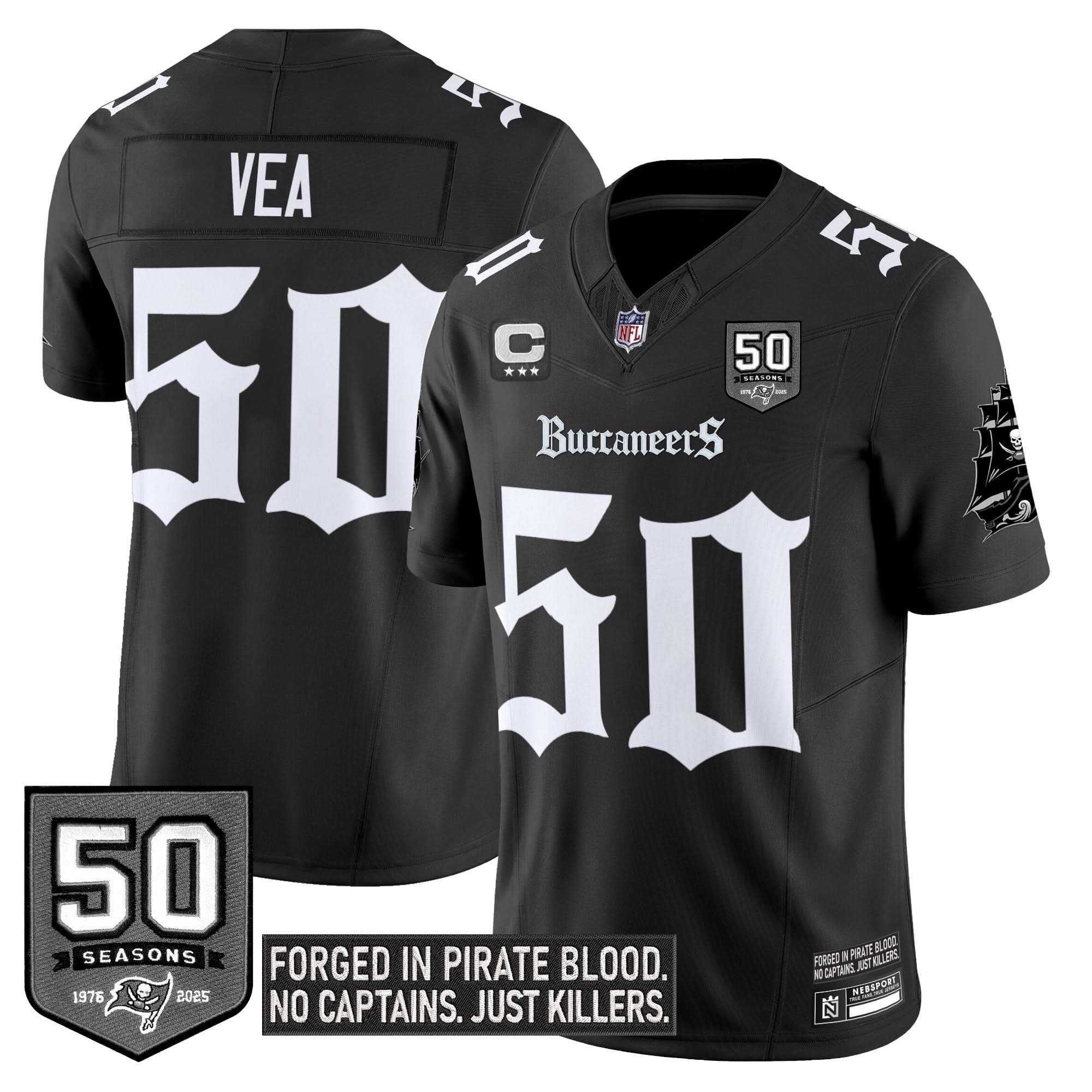Tampa Bay Buccaneers 'Gothic Pirate Shadows Edition' Limited Jersey - All Stitched