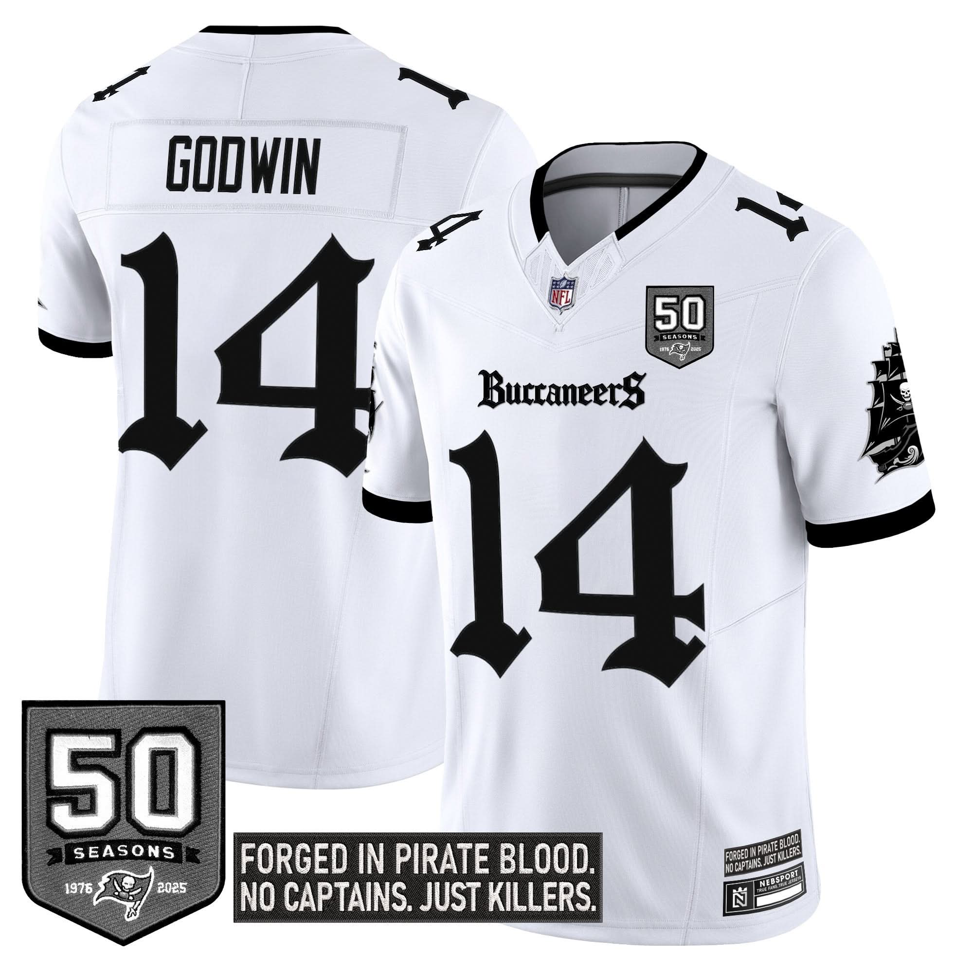 Tampa Bay Buccaneers 'Gothic Pirate Shadows Edition' Limited Jersey - All Stitched