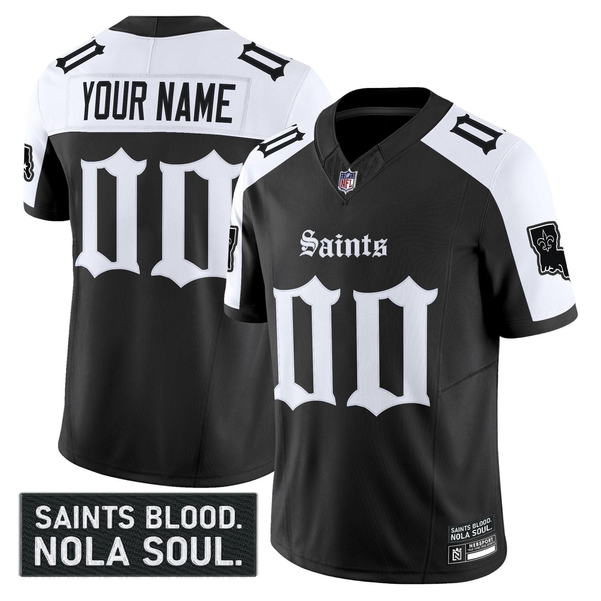 New Orleans Saints 'Gothic Vieux CarrÃÂ© Edition' Vapor Custom Jersey - All Stitched