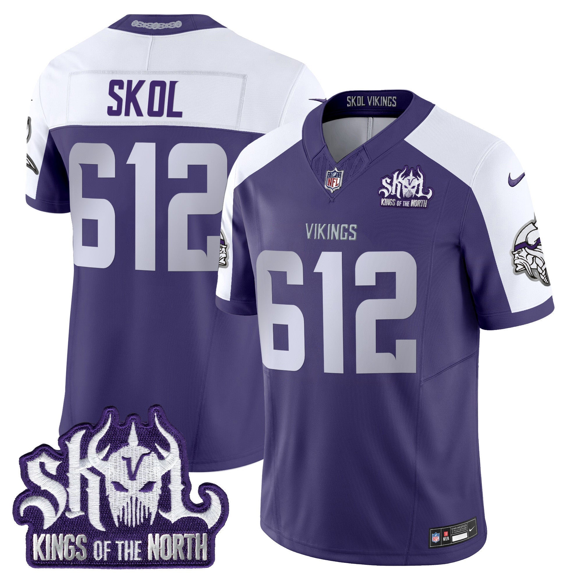 Minnesota Vikings 2025 Winter Warrior Skol Patch Vapor Limited Jersey - All Stitched