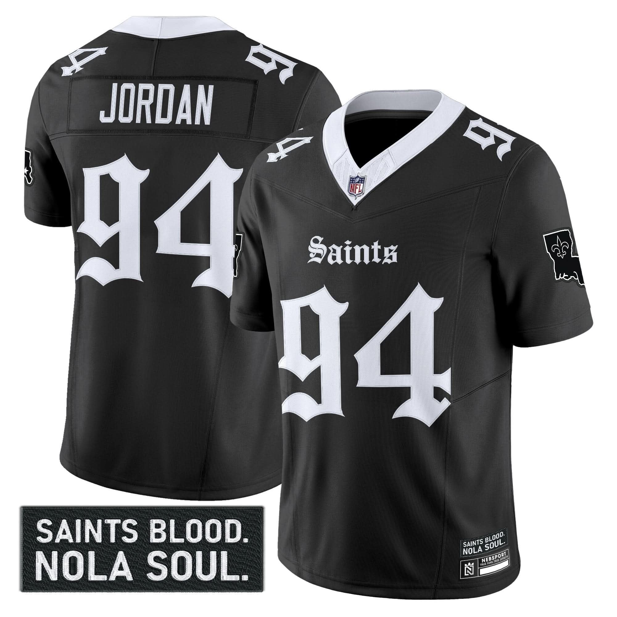 New Orleans Saints 'Gothic Vieux CarrÃÂ© Edition' Vapor Jersey - All Stitched