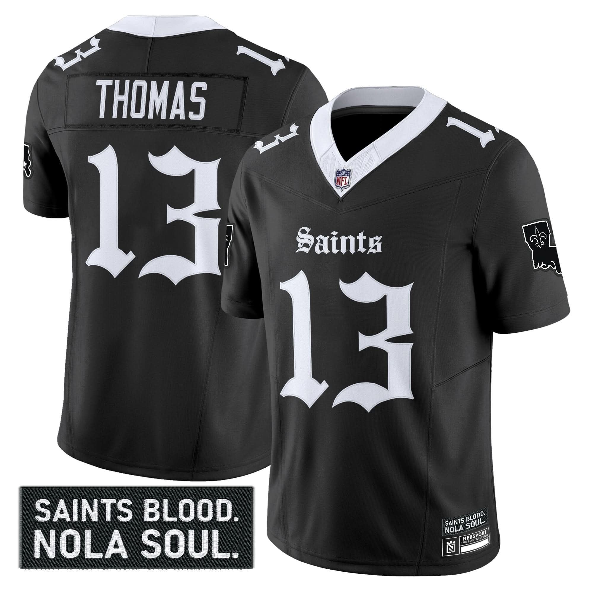 New Orleans Saints 'Gothic Vieux CarrÃÂ© Edition' Vapor Jersey - All Stitched