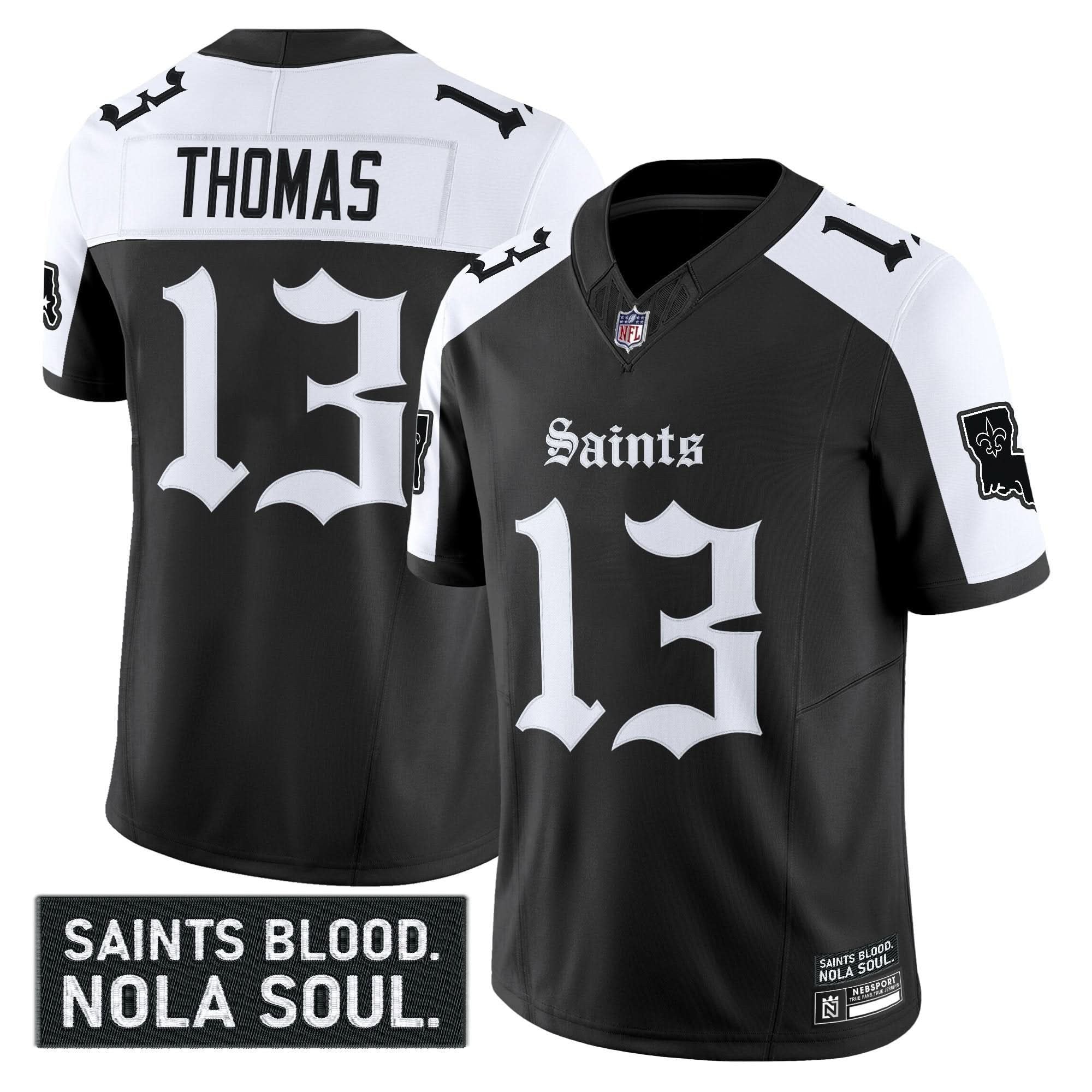 New Orleans Saints 'Gothic Vieux CarrÃÂ© Edition' Vapor Jersey - All Stitched