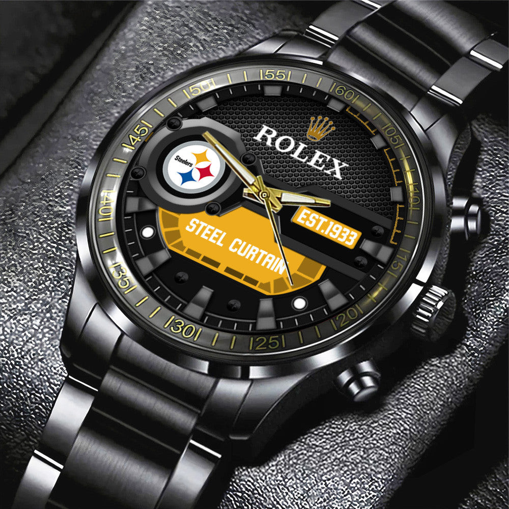 Pittsburgh Steelers x Rolex Black Stainless Steel Watch