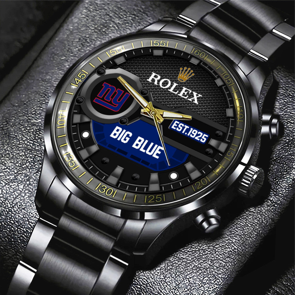 New York Giants x Rolex Black Stainless Steel Watch