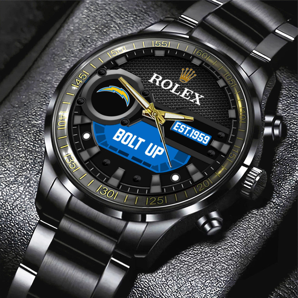 Los Angeles Chargers x Rolex Black Stainless Steel Watch