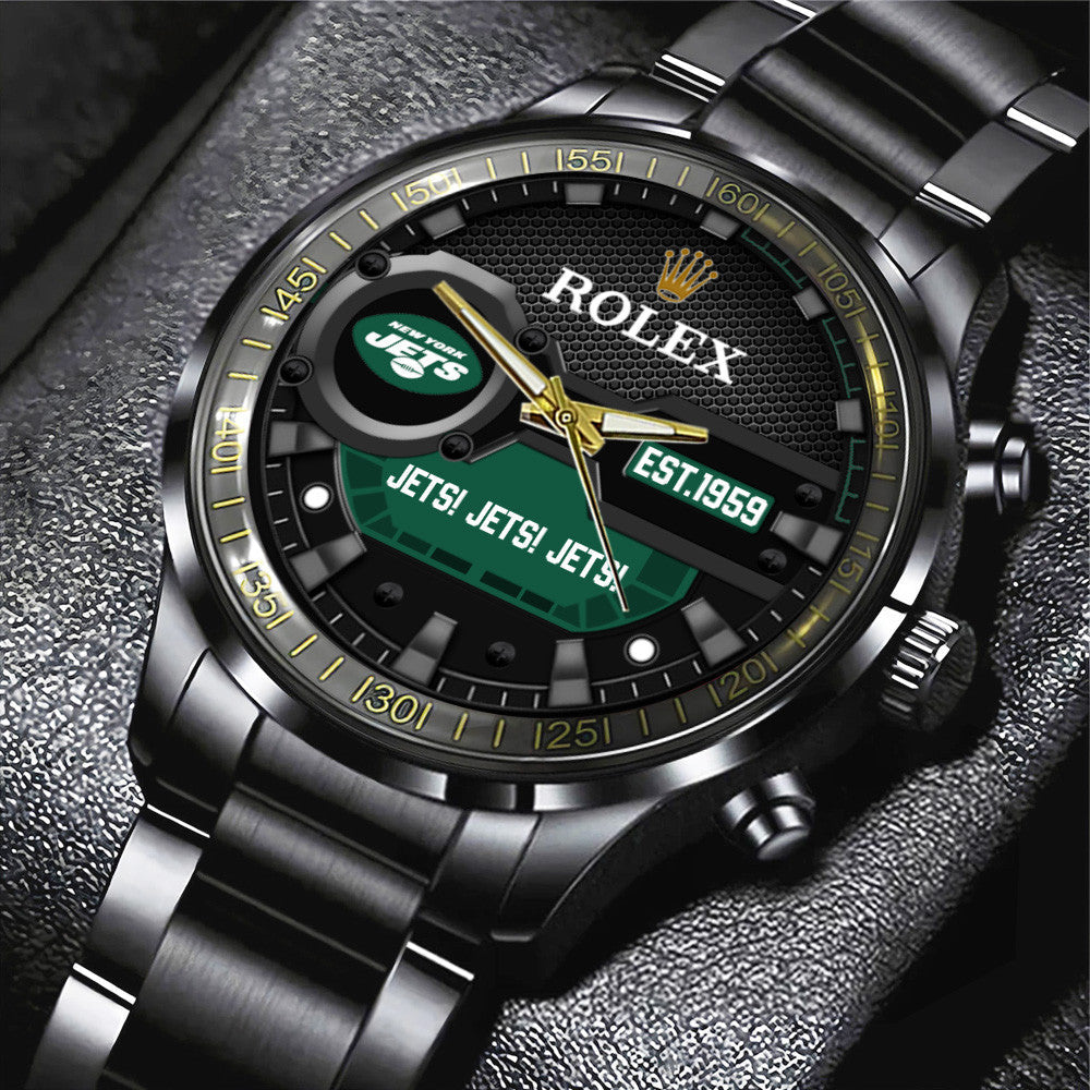 New York Jets x Rolex Black Stainless Steel Watch