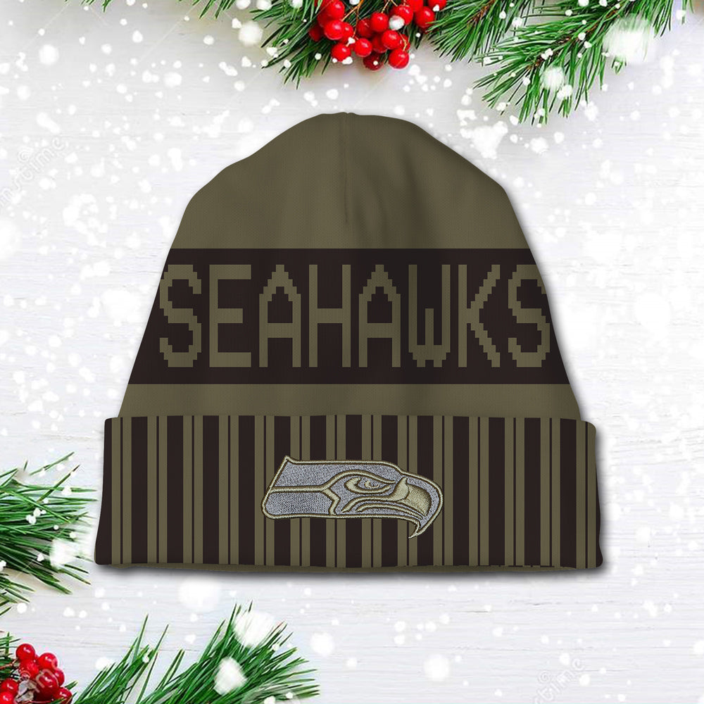 Seattle Seahawks 2025 Salute to Service Beanie Hat