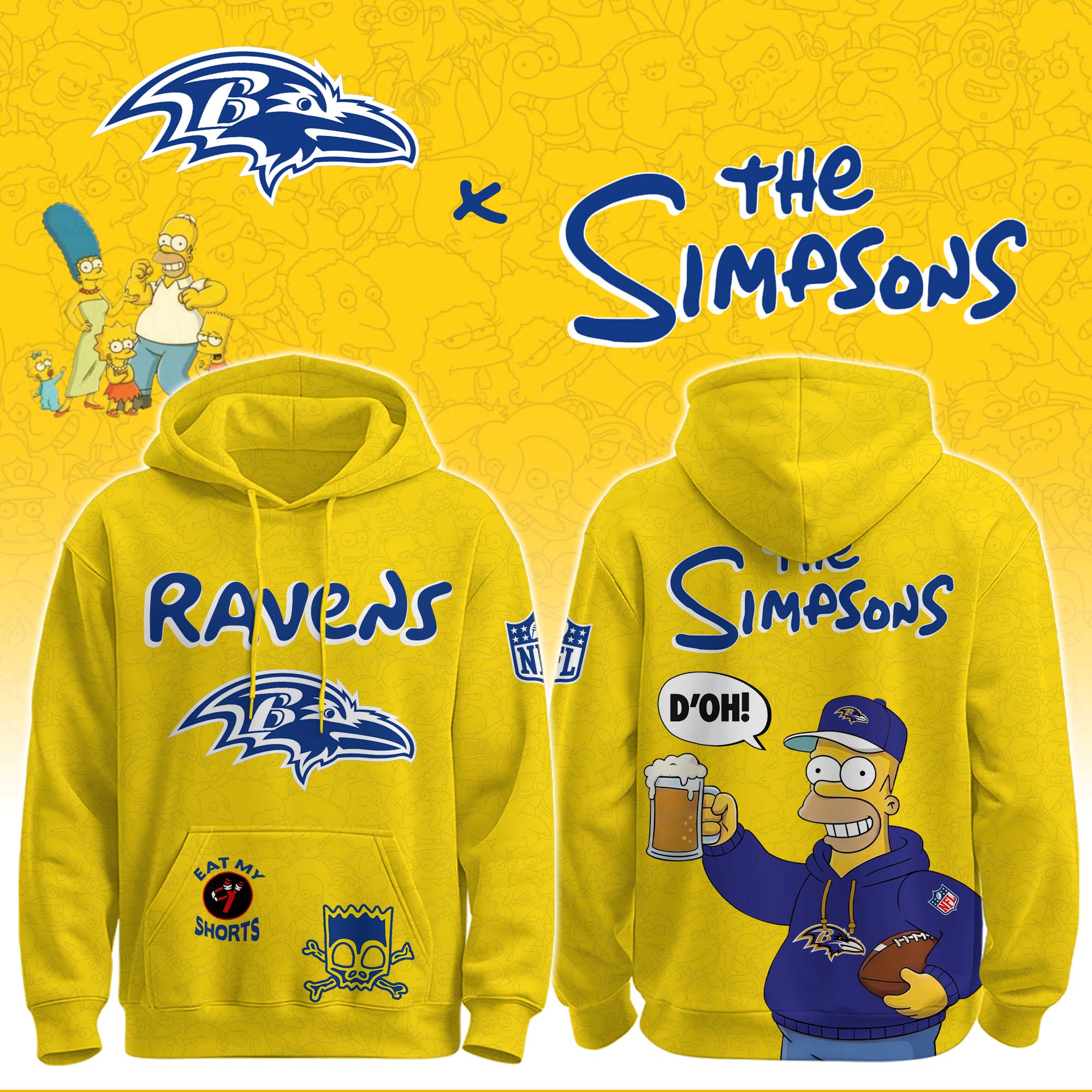 Ravens x The Simpsons Crossover Hoodie