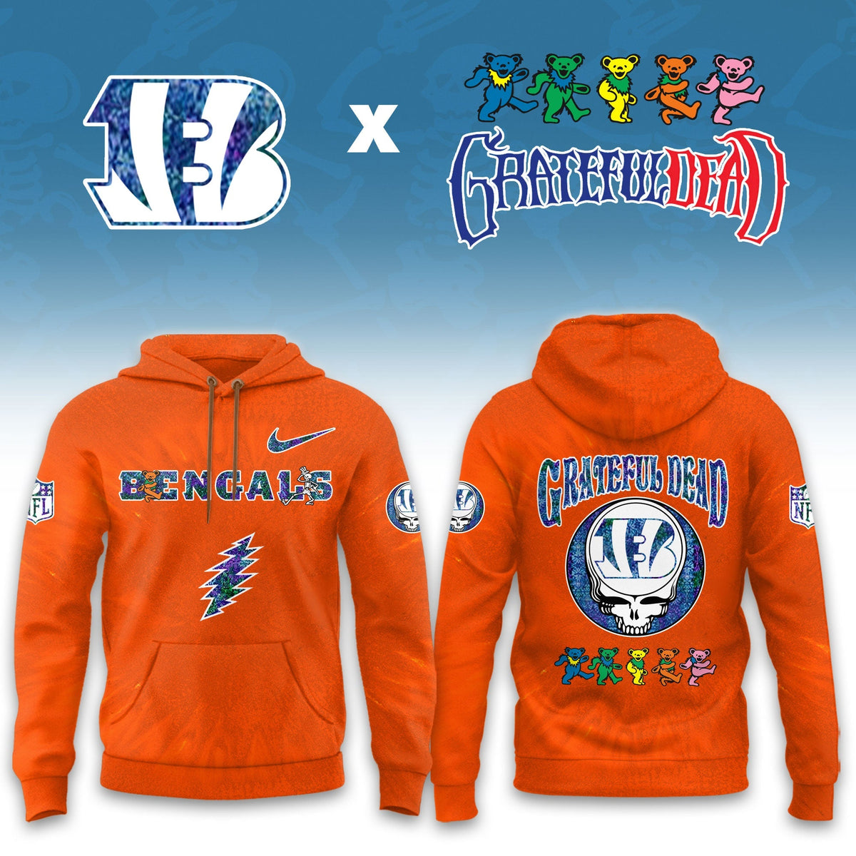 _Cincinnati Bengals  Grateful Dead Limited Hoodie