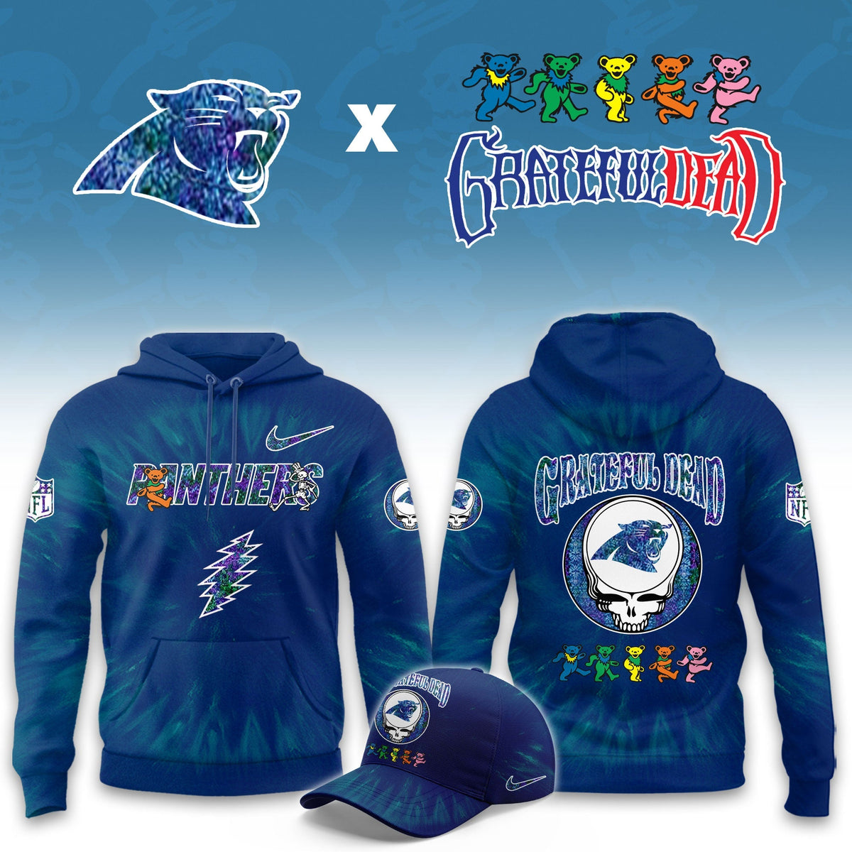 _Carolina Panthers  Grateful Dead Limited Hoodie