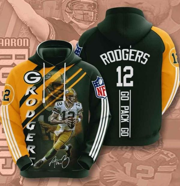 Sports American Football Nfl Green Bay Packers Aaron Rodgers Hoodie 3D
