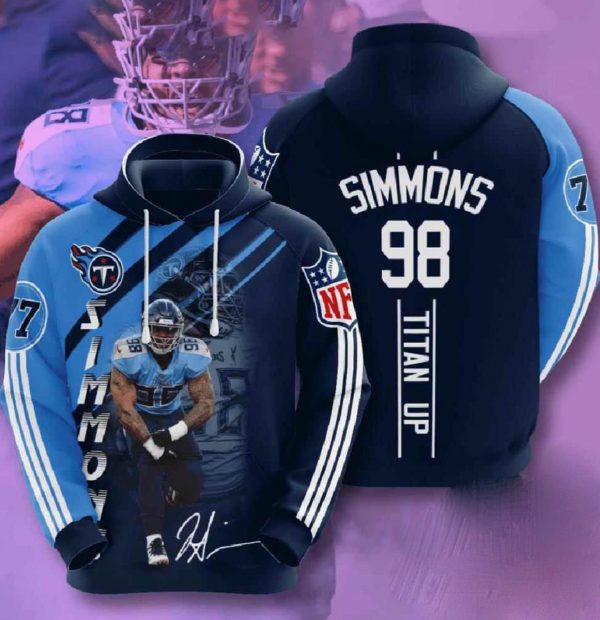 Nfl Tennessee Titans 3d Hoodies Simmons
