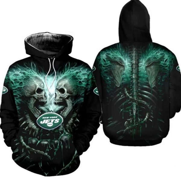 New York Jets Skeleton All Over Print Nfl Gift For Fan 3d Hoodie