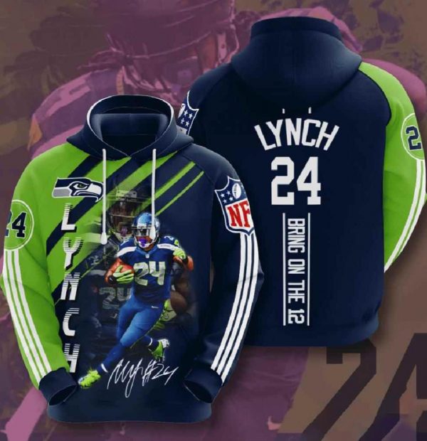 Nfl Seattle Seahawks 3d Hoodies Lynch