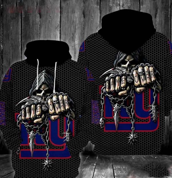 Nfl New York Giants Hoodie 3D Skull