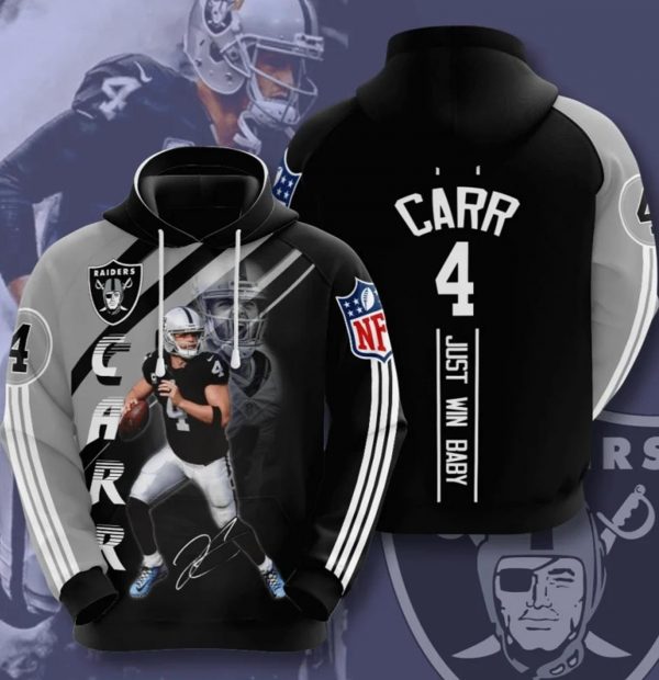 Las Vegas Raiders Derek Carr Nfl 3d Full Printing Unisex Pullover Hoodie