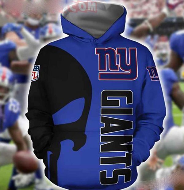 Nfl New York Giants Skull 3d Hoodie