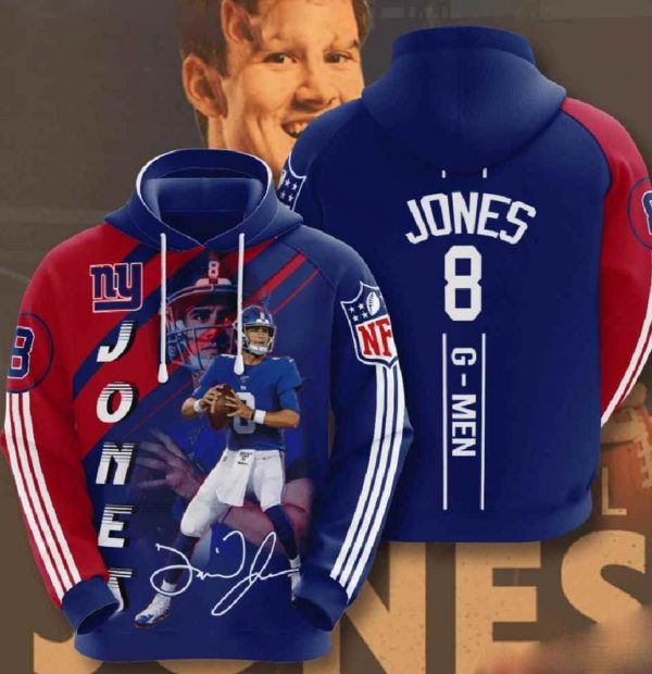 Nfl New York Giants 3d Hoodies Jones