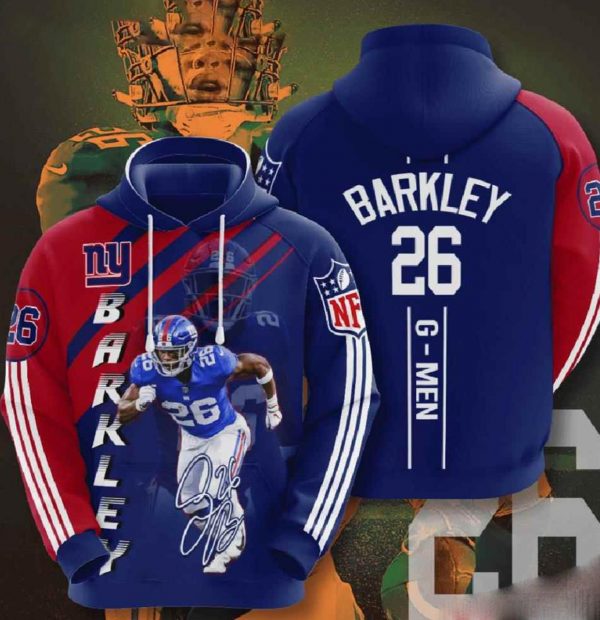 Nfl New York Giants 3d Hoodies Barkley