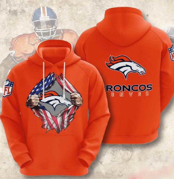 Nfl Denver Broncos 3d Hoodie Football Team