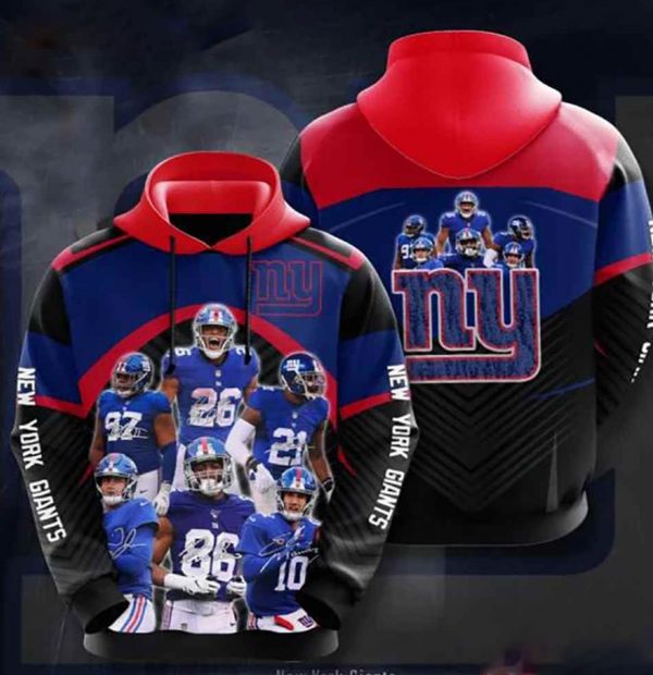 Nfl New York Giants 3d Hoodie Team