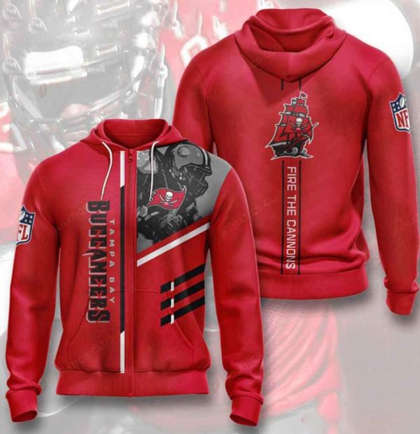 Nfl Tampa Bay Buccaneers Zip Up Hoodie 3D