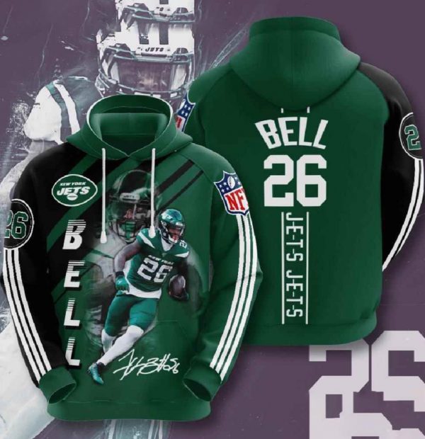 Nfl New York Jets 3d Hoodies Bell 26