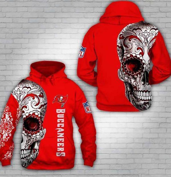 Nfl Tampa Bay Buccaneers Skull 3d Hoodie