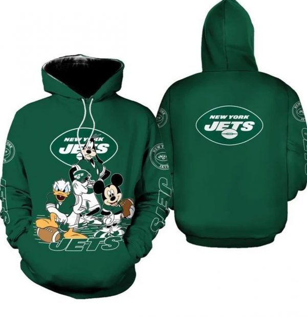 Nfl New York Jets Disney Mickey Mouse And Friends Gift For Fan 3d Hoodie