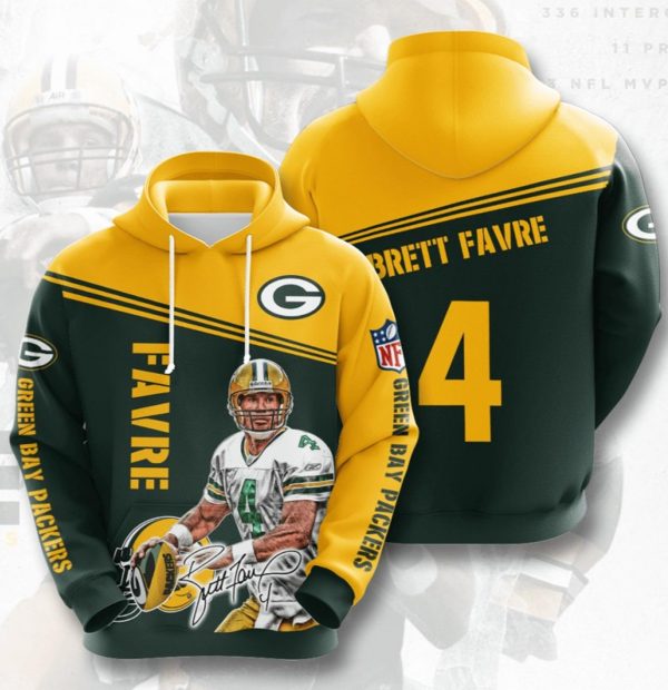 Nfl Green Bay Packers Brett Favre 3d Hoodie