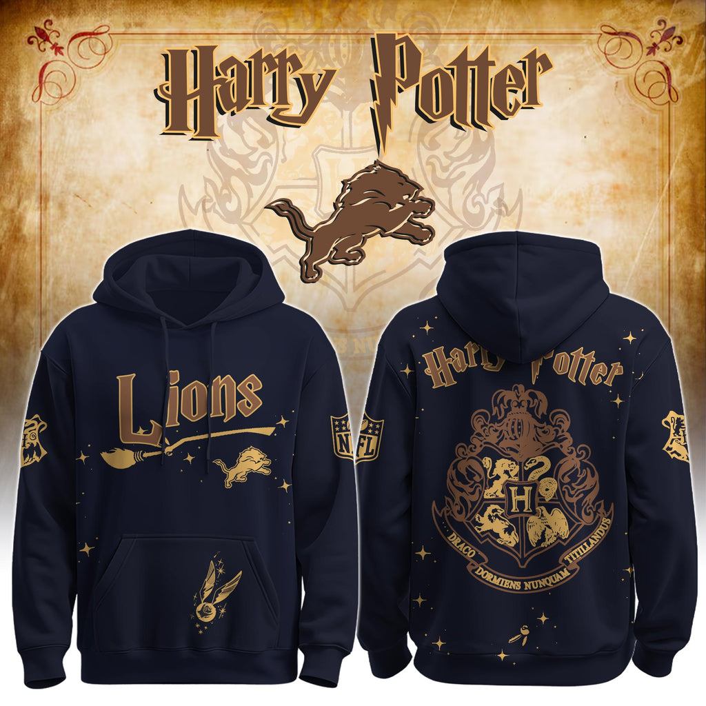 Unisex DET Lions x Hogwarts Enchanted Crossover Hoodie