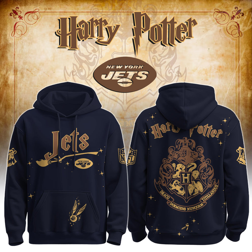 Unisex NYJ Jets x Hogwarts Enchanted Crossover Hoodie