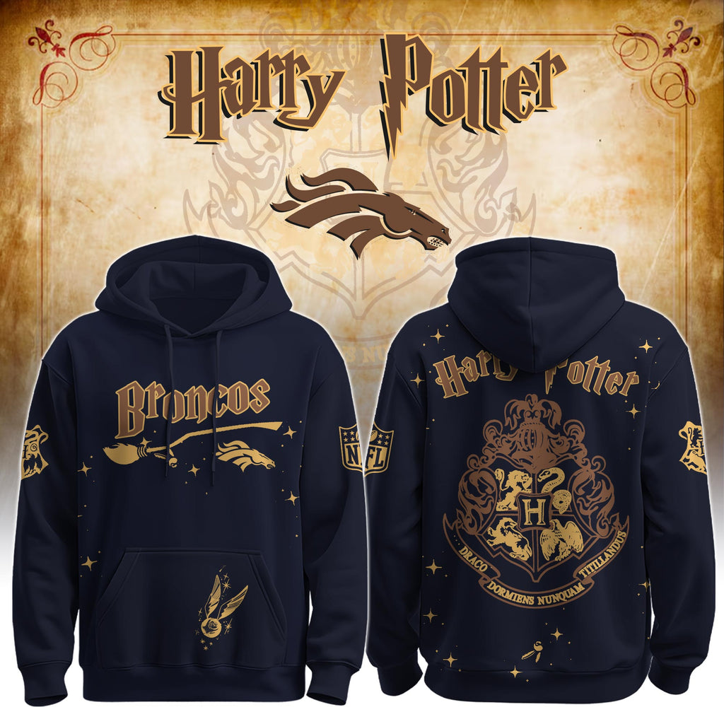 Unisex DEN Broncos x Hogwarts Enchanted Crossover Hoodie